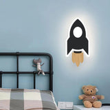 Cartoon LED Rocket Wall Lamp Modern Creative Moon Star Wall Light Indoor Baby Children's Room Bedside Decoration Light Kids Gift