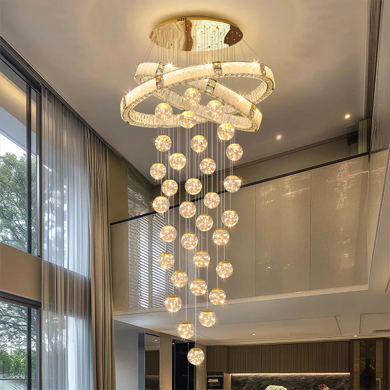 Modern home decor led lights pendant light lamps forstaircase Chandeliers for living room hanging light indoor lighting
