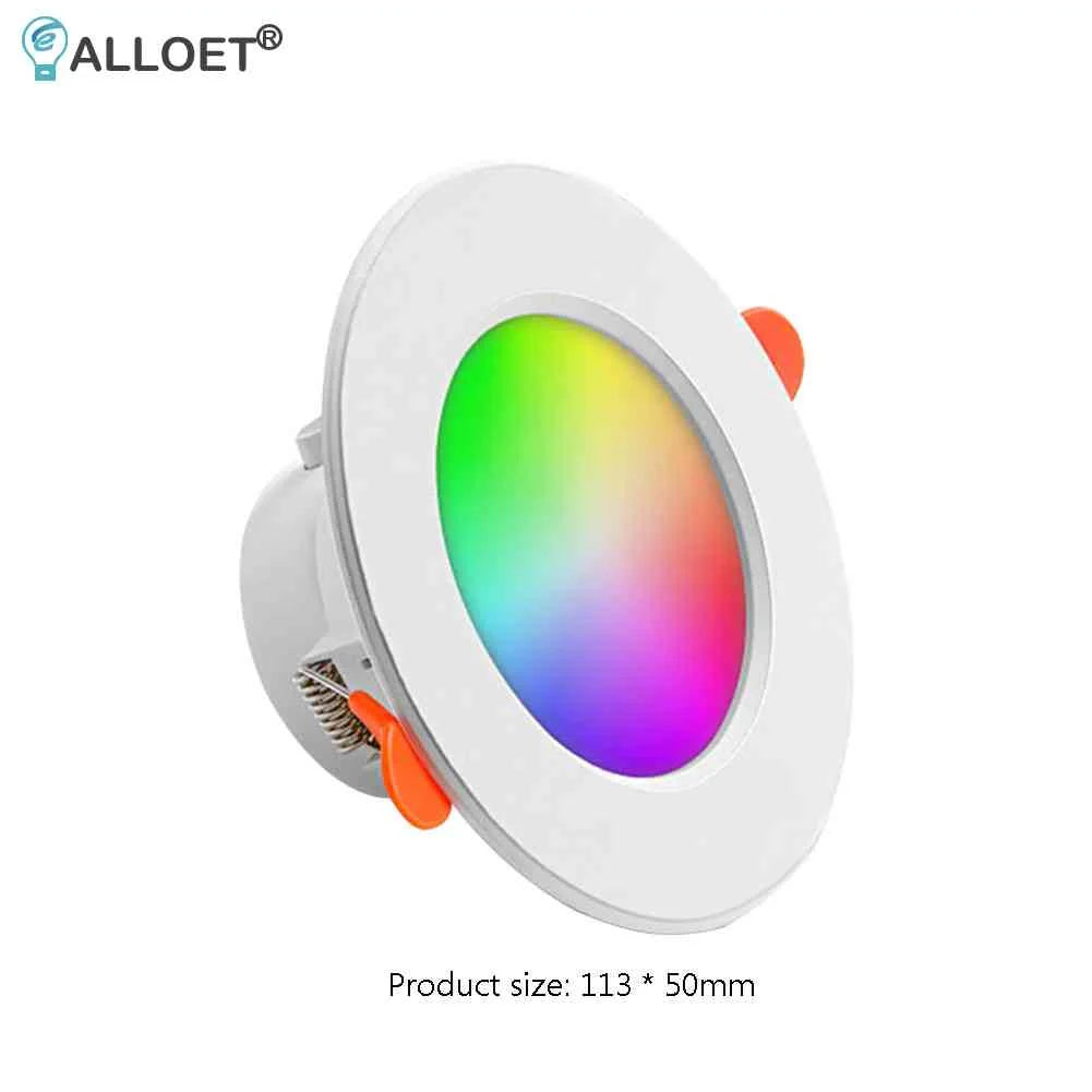 RGB LED Bulb Tuya Dimmable Downlight Spotlight Bluetooth-Compatible Lamp 10W 85-265V APP Control RGBCW Atmosphere Decorative