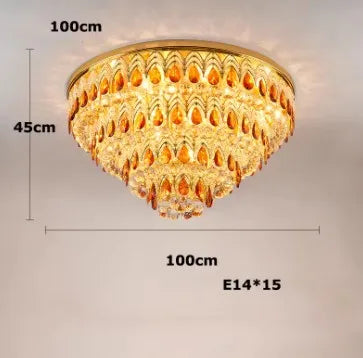 Postmodern K9 Crystal Peacock Chandelier - Luxury Golden LED Ceiling Light