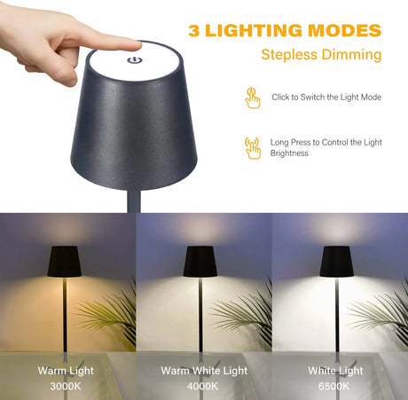Simple 2400mAh LED Rechargeable Touch Table Lamp Three Colors Bedside Creative Ambient Light Bar Outdoor Decoration Night Light