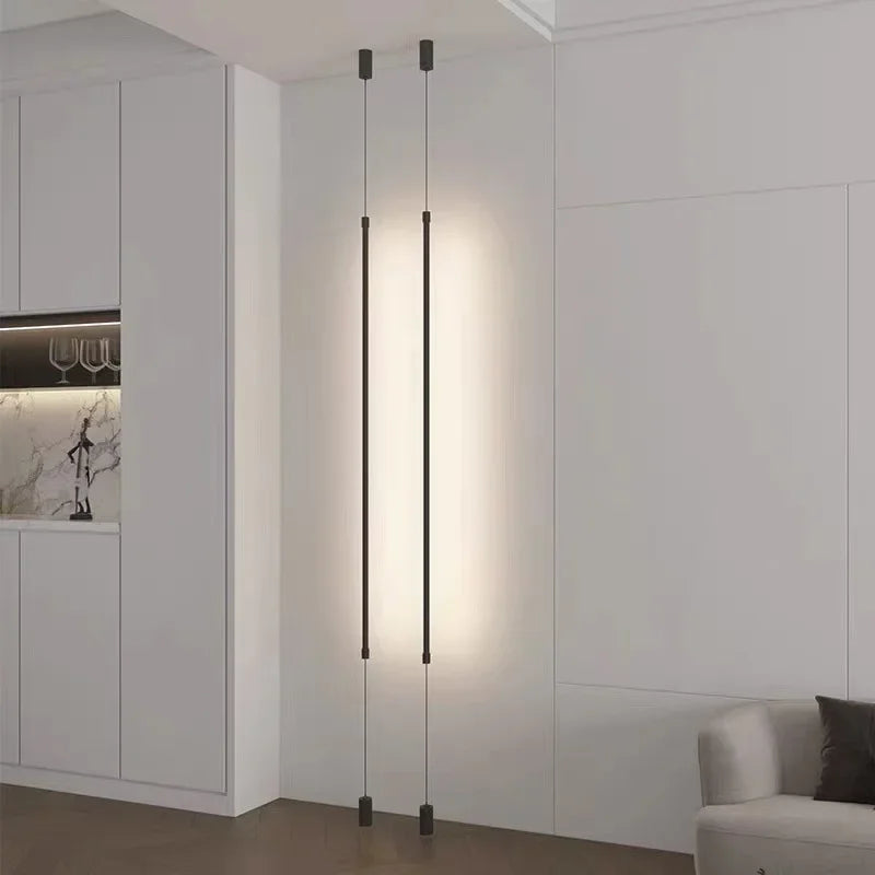 Suspension Slim Line LED Floor Light Hanging Pendant Lamp Living Room Bedroom Modern Minimalist Home Lighting Fixture