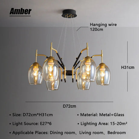 Nordic Pendant Lamp For Living Room Hall Bedroom Vintage Led Farmhouse Chandelier Interior Home Decors Ceiling Lighting Fixture