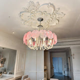 French Flower Glass Pendant Light Creamy Pearl Romantic Master Bedroom Lighting High-end Restaurant Lights