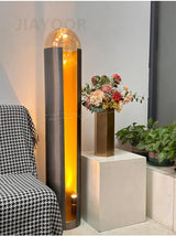 Luxury Black Iron LED Floor Lamp - Nordic Minimalist Standing Light & Desk Lamp Fixture for Living Room, Hotel & Bedroom Bedside