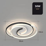 Modern LED Ceiling Lamp Simple Black White Bedroom Light Creative Energy Saving Eye Care Room Lighting Fixture Minimalist Design