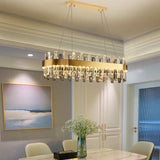 Luxury Double-Layer Round Crystal Chandelier (Golden Finish) - Modern Tiered Ceiling Pendant Light Fixture for Living Room, Bedroom & Dining Room