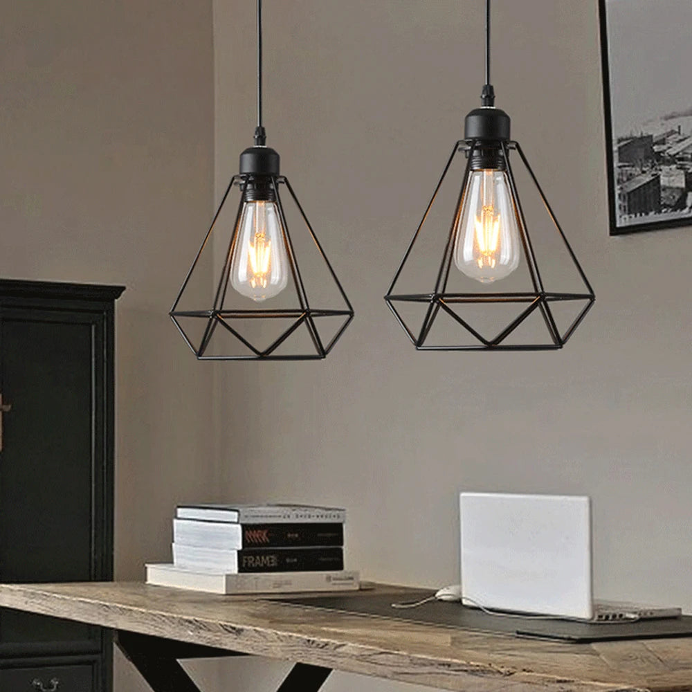 Pendant Lamp Iron Frame Ceiling Lighting For Restaurant Teahouse Chandelier Indoor Wrought Metal Modern Pendant Lights 110-220v