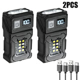 Portable Mini Keychain Flashlight Led Bright EDC Torch Magnetic Cap Clip Lamp Flash Light Outdoor Camping Fishing Tools