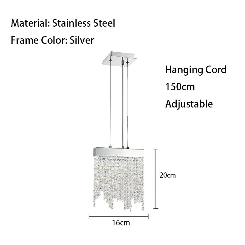 Postmodern Luxury K9 Crystal Chandelier Led G9 Chrome Steel Chandelier Dining Room Living Room Home Hanging Lighting Fixtures