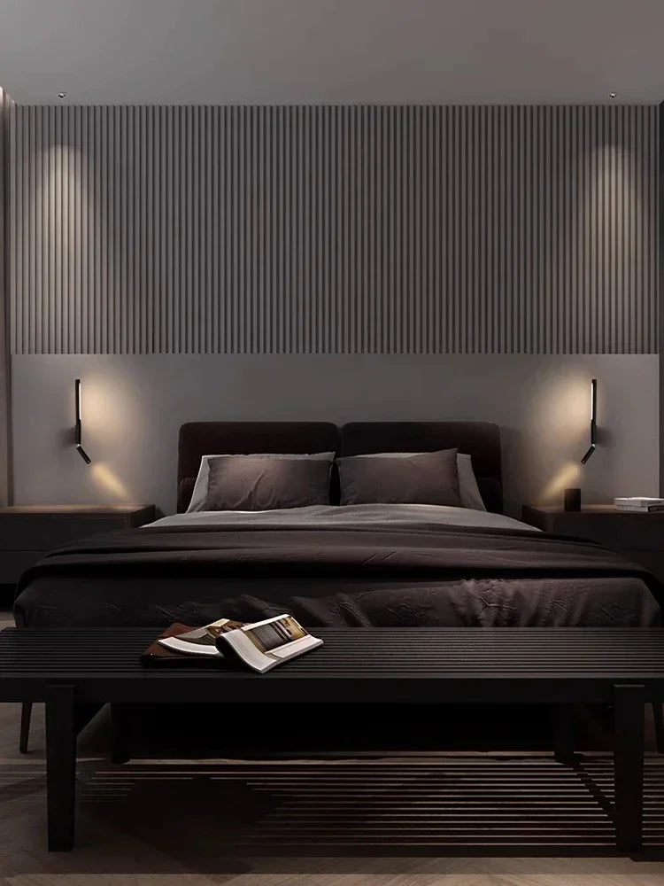 Bedside wall lamp 330 degree rotation adjustable wall lamp reading light with switch minimalist Nordic hotel room master bedroom