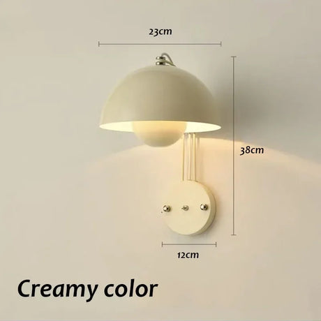 E27 Nordic Wall Lamp LED Torch Bedside Lamps Indoor Lighting Fixture Mushroom Sconces Creative Macaron Switch for Living Room