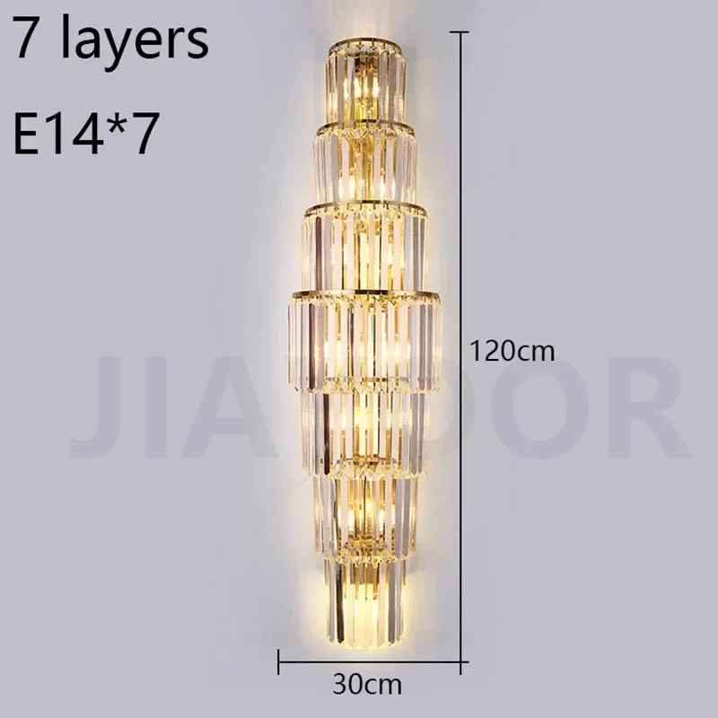 Luxury Crystal LED Wall Lamp - Sconce Light Fixture for Villa, Club, Banquet Hall, Living Room Background & Corridor