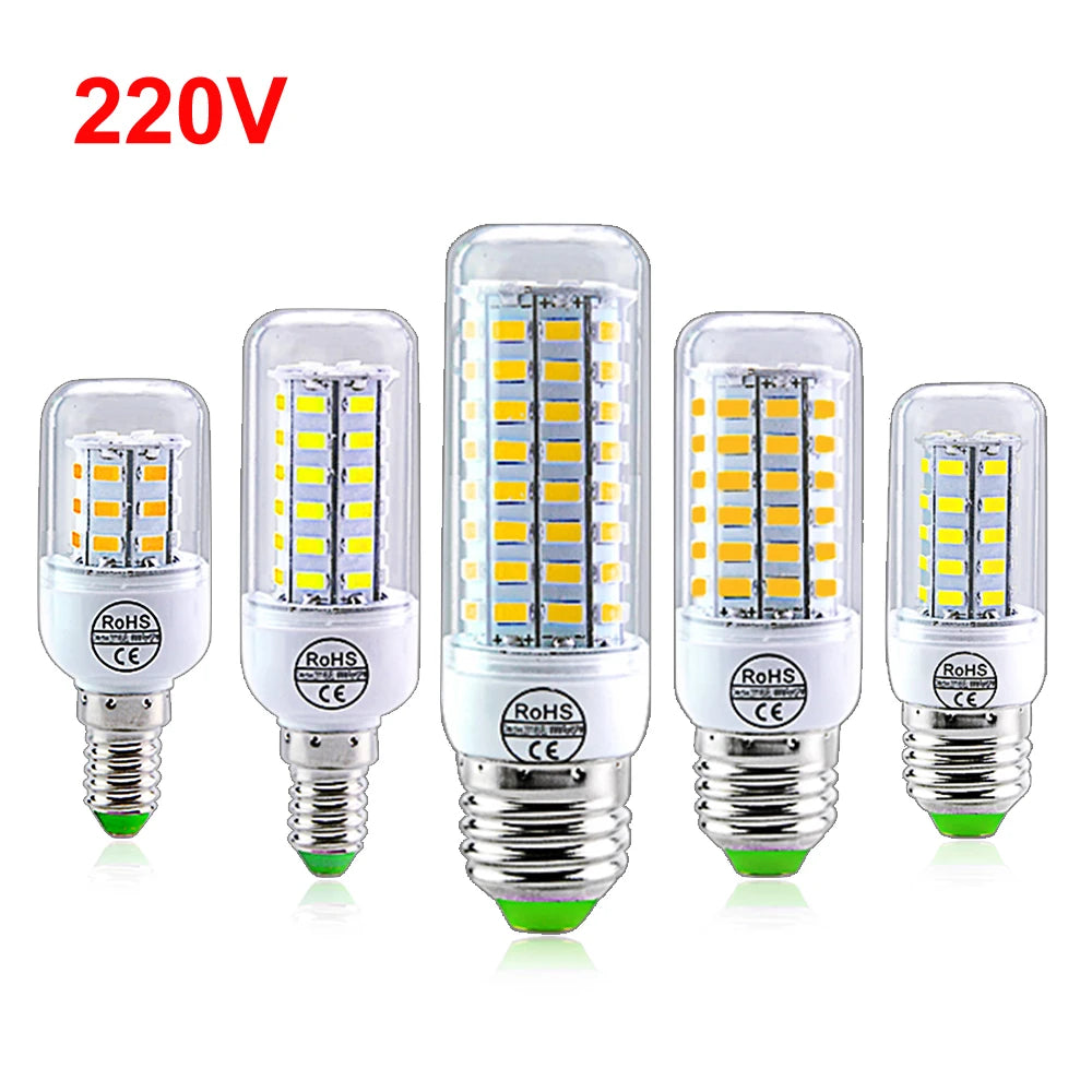 E27 E14 LED Bulb Corn Light 5730SMD 220V 24/36/56/72LEDs Lampada Spotlight Indoor Energy Saving Lights For Home Bedroom Lighting