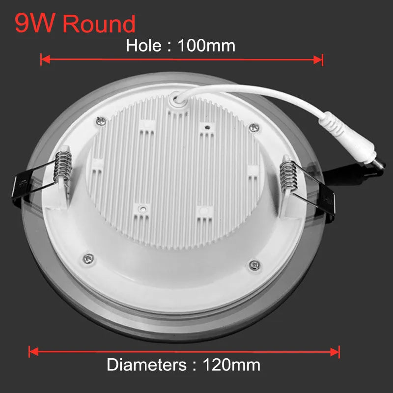 LED Downlight Ceiling 6W 9W 12W 18W Recessed led Ceiling lamp Glass Body AC 85-265V led light + LED Driver
