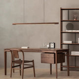 Nordic Wood Pendant Lights Modern Simple Walnut long Linear chandelier kitchen island office dining room bar hanging lamp LED