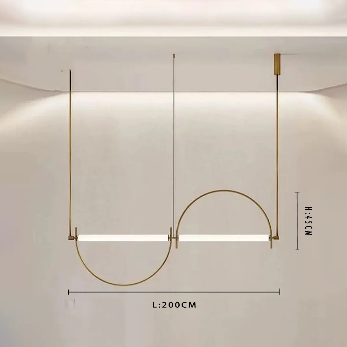 Minimalist LED Hanging Chandelier - Modern Pendant Light for Living Room & Office