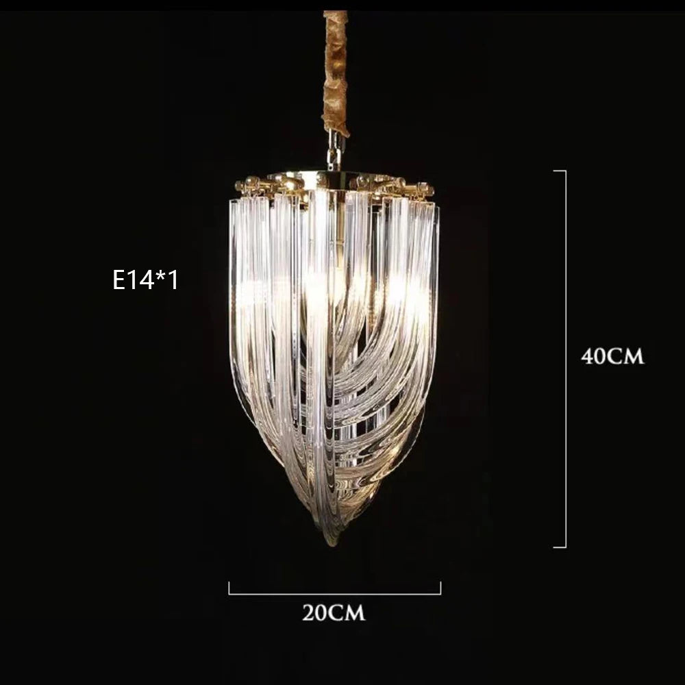 Nordic Art Bent Glass Tube Designer Hanging Lamp Modern Chandelier Lighting Lustre Home Indoor Decor Suspension Luminaire Lampen