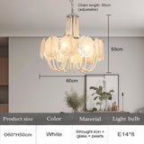 French Flower Glass Pendant Light Creamy Pearl Romantic Master Bedroom Lighting High-end Restaurant Lights