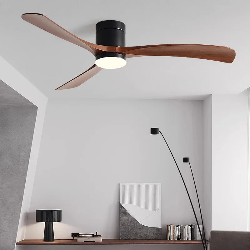 Low Floor Ceiling Fan 38/56 Inch LED Light Supports Remote Control Of Living Room, Dining Room, Bedroom, Study Room, DC Fan