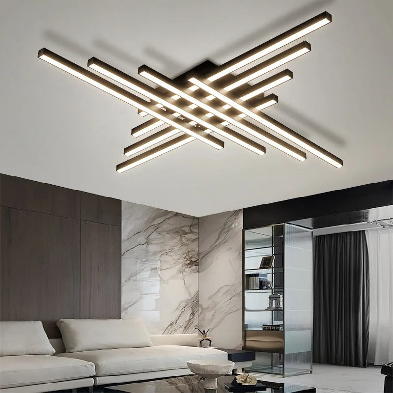 New living room ceiling lamp creative line bedroom lamp minimalist led study modern simple atmosphere master bedroom lamp