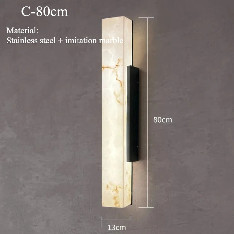 Modern Minimalist Outdoor Waterproof IP65 Lmitated Marble LED Wall Light AC85~265V Stainless Steel Porch Lamp For Street Adorn