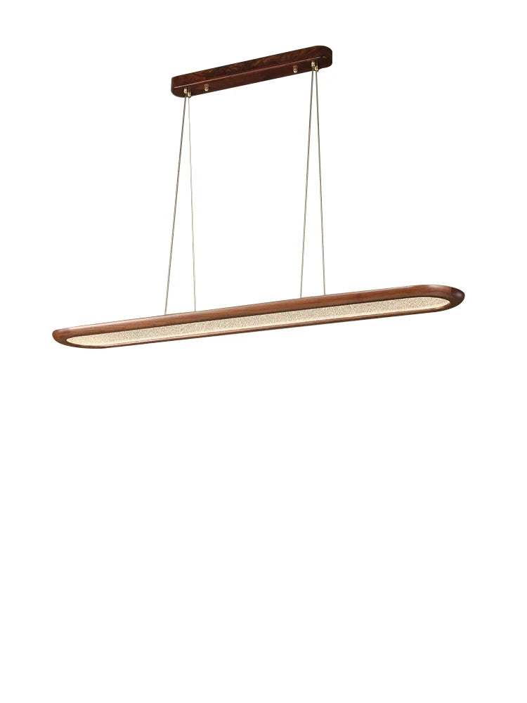 Modern Home Decoration Wooden Ceiling Chandelier Led Black Walnut Long Pendant Lamp for Dining Room Bar