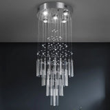 Crystal Droplight Led Pendant Light Modern Loft Stairs Chandelier Hanging Lustre Ceiling Lamp Home Appliance Decor Fixture