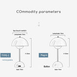 D2 New Mushroom Flower Bud Rechargeable LED Table Lamps Desk Light For Bedroom Dining Touch Night Light Simple Modern Decoration