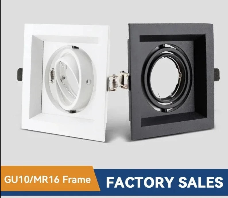 Square Embedded Led Ceiling Trim Rings MR16 Halogen Bulb Light Fittings Holder Led Spotlight GU10 Frame Led Down Light Fixture