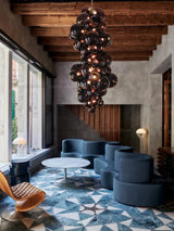 2025 New Trend Purple Glass Grape Ball Art Ceiling Chandeliers Hanging Lamps Suspension Luminaire Lampen For Living Room