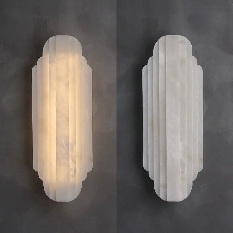 Luxury Natural Marble LED Wall Lamp - Modern Stone Sconce Fixture for Villa Living Room Background, Bedroom Bedside & Home Decor
