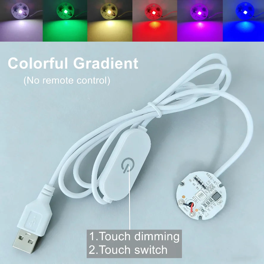 1/2/4 Pcs Dimmable 5V USB RGB LED Light Board with Remote Control - High-Brightness Colorful Gradient Module PCB Panel for DIY Model Display