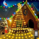 9x3M Outdoor Christmas Waterfall Star String Light - 288 LED Hanging Fairy Lights