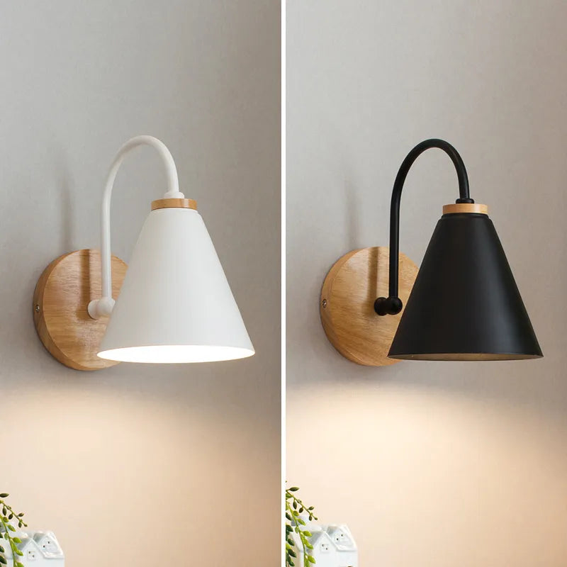 Bedside Wall Lamp Bedroom Wall Light Sconce for Kitchen Restaurant Modern Wall Lamp Nordic Macaroon Sconces Wooden Wall Lights
