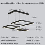 Modern Square LED Pendant Lamp Table Dining Living Room Hanging Light Bedroom Kitchen Hall Chandelier Home Decor Lighting Fixtur