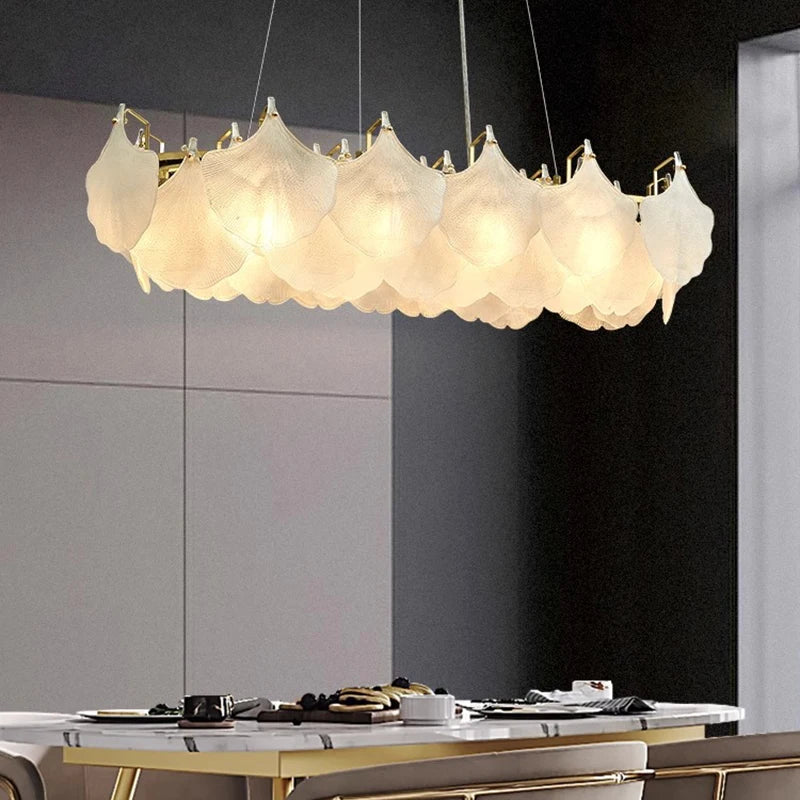 Modern Luxury Lustre Led Glass Chandelier Living Dining Room Circle Pendant Lights Indoor Decoration Home Hanging Lamps Luminair