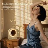 Sunrise Alarm Clocks for Bedrooms, Stepless Dimmable Moon Lamp Dual Alarm Clock with 12Levels Volume for Heavy Sleepers, 10 Natu
