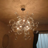 Nordic Designer Chrome Gold Metal LED Pendant Light Modern Artistic Glass Ball Chandeliers for Restaurant Home Decor