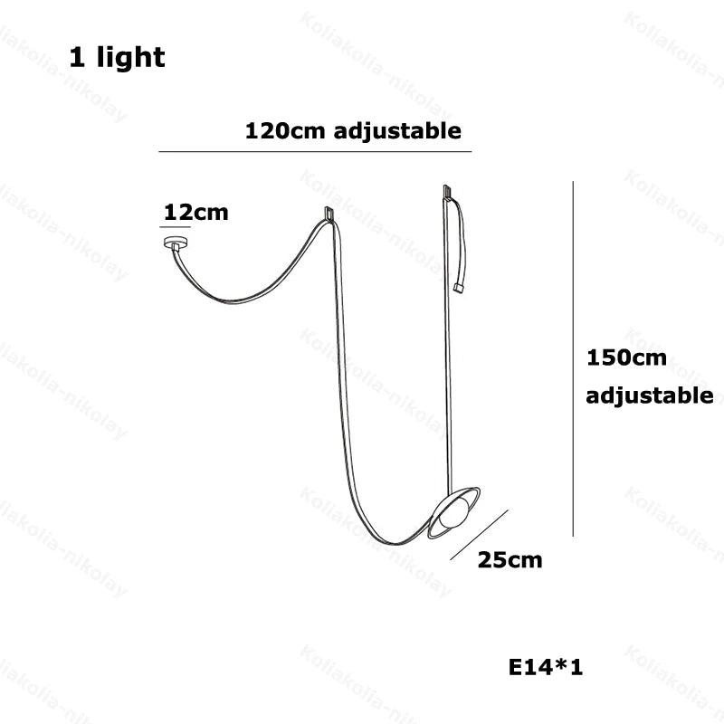 DIY Long Leather Textile Belt Flexible Dimmable LED 2026 Pendant Light Chandelier Lighting Hanging Lamp For Dinning Room