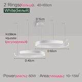 Nordic modern chandelier simple ring light led pendants round lamps
