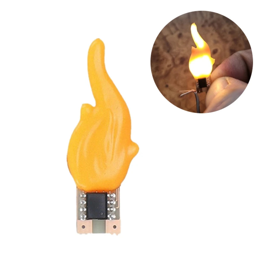DC 3V–5V LED COB Flame Filament Diodes (1–100 PCS Wholesale) - Warm White 2200K Candle Flickering Light for DIY Christmas & Party Decor