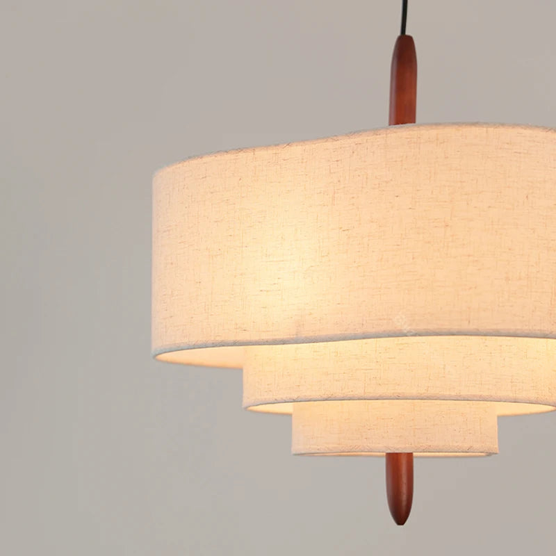 Nordic Minimalist Wabi Sabi Fabric Chandelier Living Dining Room Bedroom Pendant Light Home Indoor Lighting Hanging Lamp Fixture