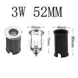 IP68 DC12V 220V 3W Outdoor Lighting for Garden Yard Step Stairs Floor Deck LED Recessed Inground Lamps LED Underground Spotlight
