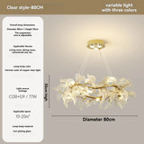 Modern Glass Leaf Pendant Chandelier for Living Dining Room Branch French Colorful Ceramics Leaf Pendant Light Kid Bedroom