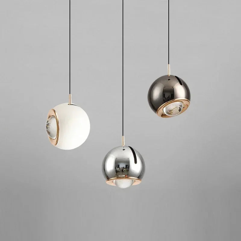 Modern Adjustable Angle LED Round Pendant Light - Stretchable Minimalist Chandelier Lamp for Bedroom Bedside, Dining & Home Decor