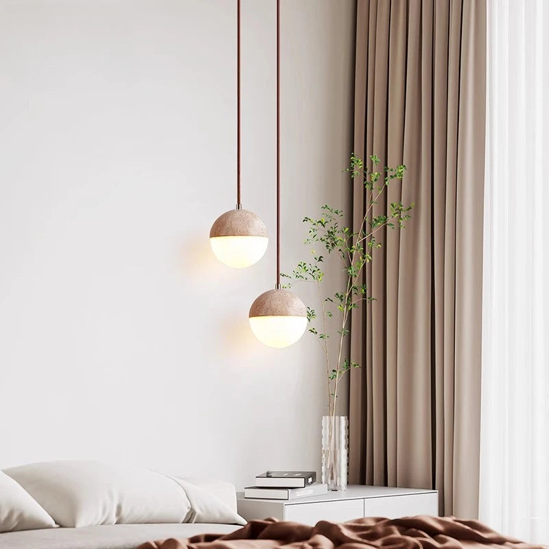 Vintage bedside hanging lamp for children's room, cute bar counter, wabi sabi bedroom lighting fixture