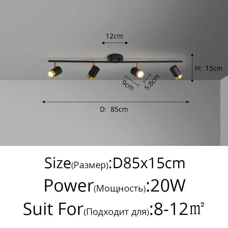 Corridor Led Chandelier With Spotlights Nordic Strip Ceiling Lamp For Living Room Bedroom Balcony Home Decors Lighting Fixtures