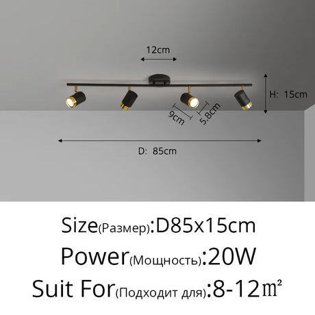 Corridor Led Chandelier With Spotlights Nordic Strip Ceiling Lamp For Living Room Bedroom Balcony Home Decors Lighting Fixtures