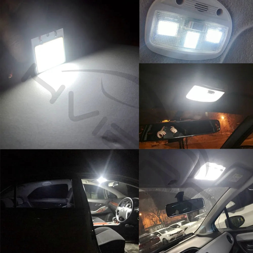 6000K Super White COB LED Interior Light Panel (16/24/36/48 Chips) - High-Brightness Car Dome Ceiling Lamp (1/2/10 Pcs)